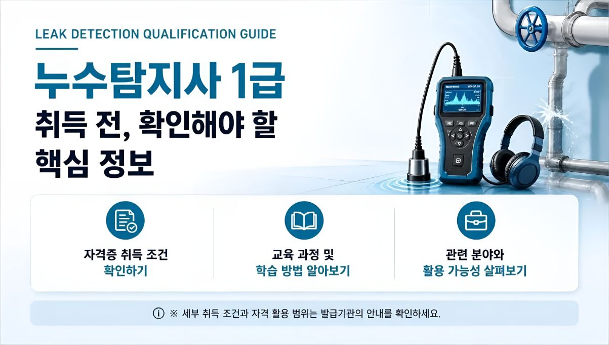 누수탐지사1급 취득알아보기