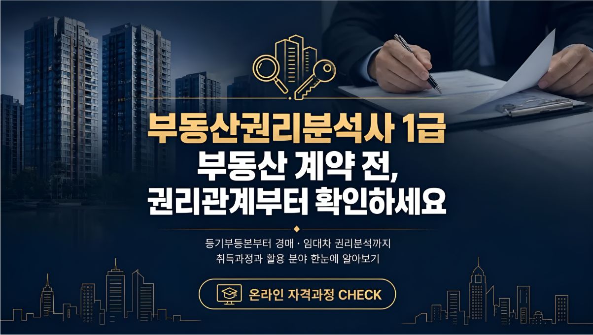 부동산권리분석사1급 취득알아보기