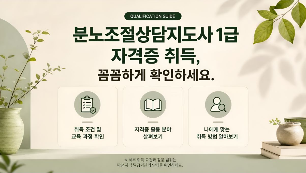 분노조절상담지도사1급 취득알아보기